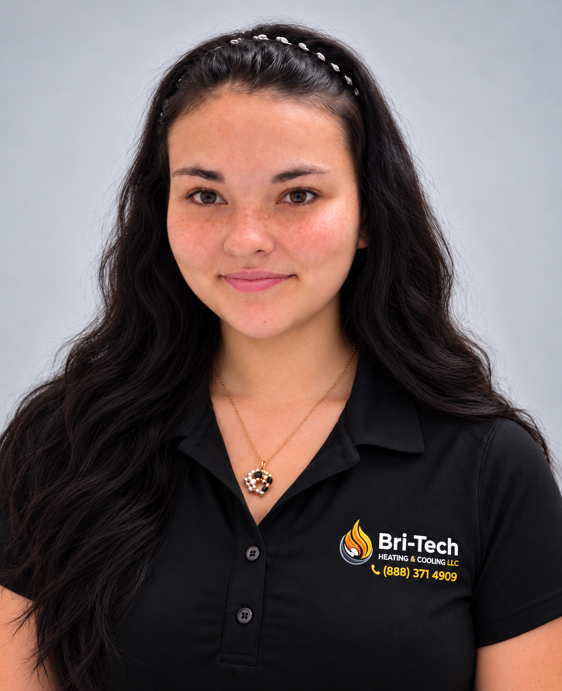 Headshot of Danielle Painter wearing a black Bri-Tech polo